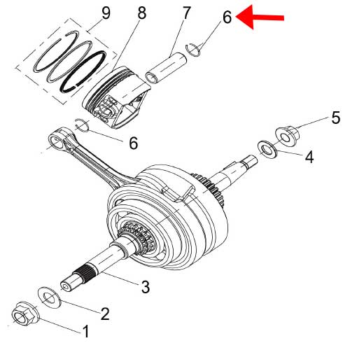 Anillo De Seguridad Del Pin Del Piston (K-BLADE125)