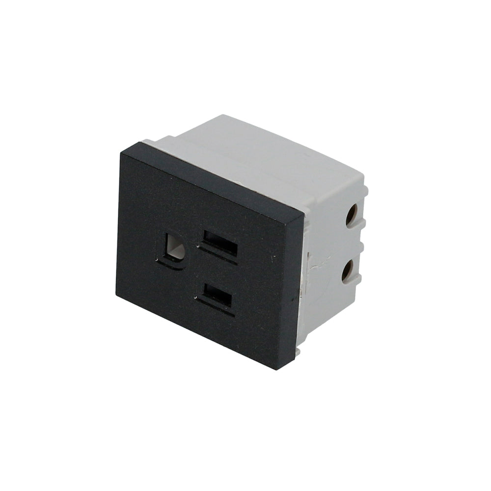 Enchufe Contacto aterrizado negro 1/2 Surtek.