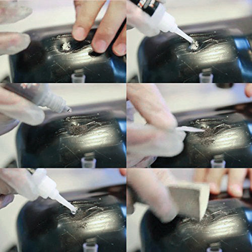 Relleno rapido y Pegamento reforzante ( 1 + 1 ). Para reparaciones dificiles, compuesto de dos part