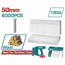 Clavos para clavadora de aire 50mm 6000 pzas por caja. Apto para TCBNLI5005,TCBNLI5008 . Clavos Brad.