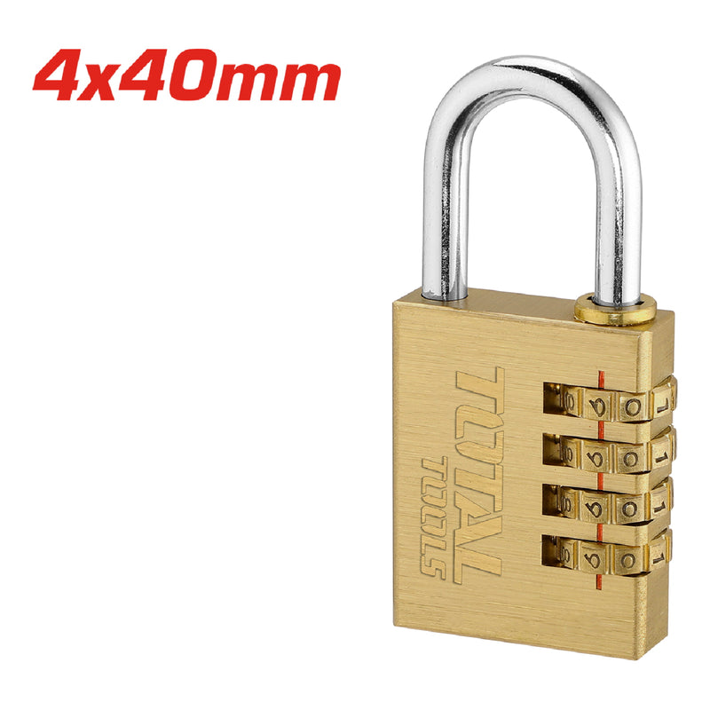 Candado combinado de latón de 4 dígitos.4x40mm. Combinación de contraseñas personalizado.
