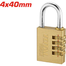 Candado combinado de latón de 4 dígitos.4x40mm. Combinación de contraseñas personalizado.