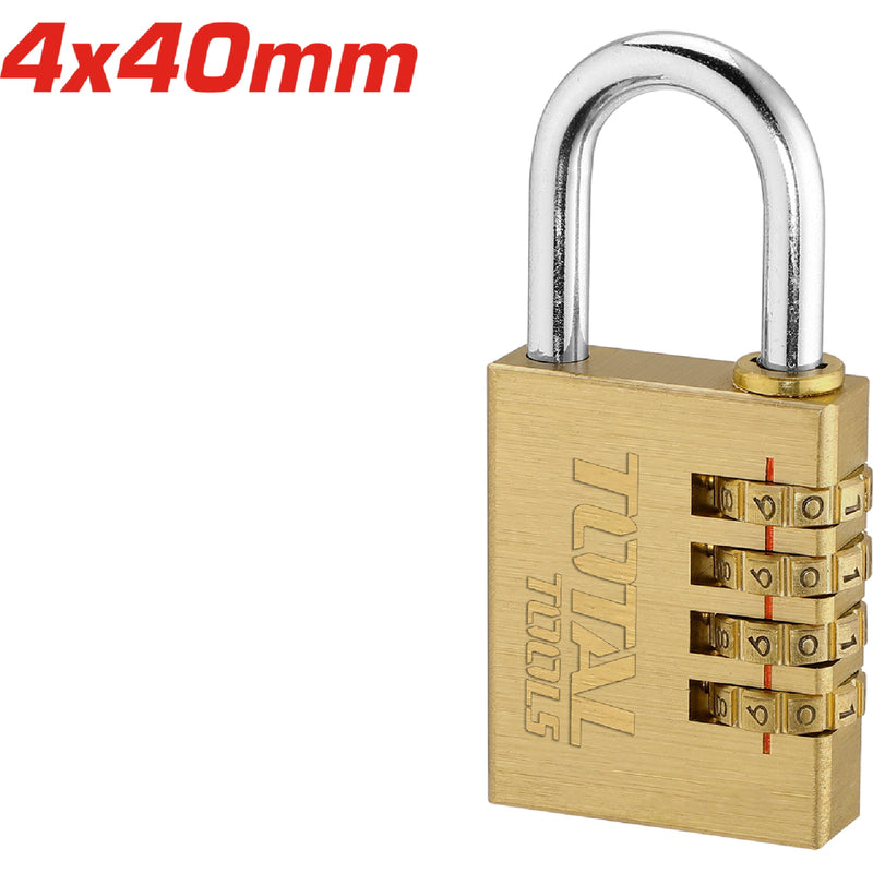 Candado combinado de latón de 4 dígitos.4x40mm. Combinación de contraseñas personalizado.