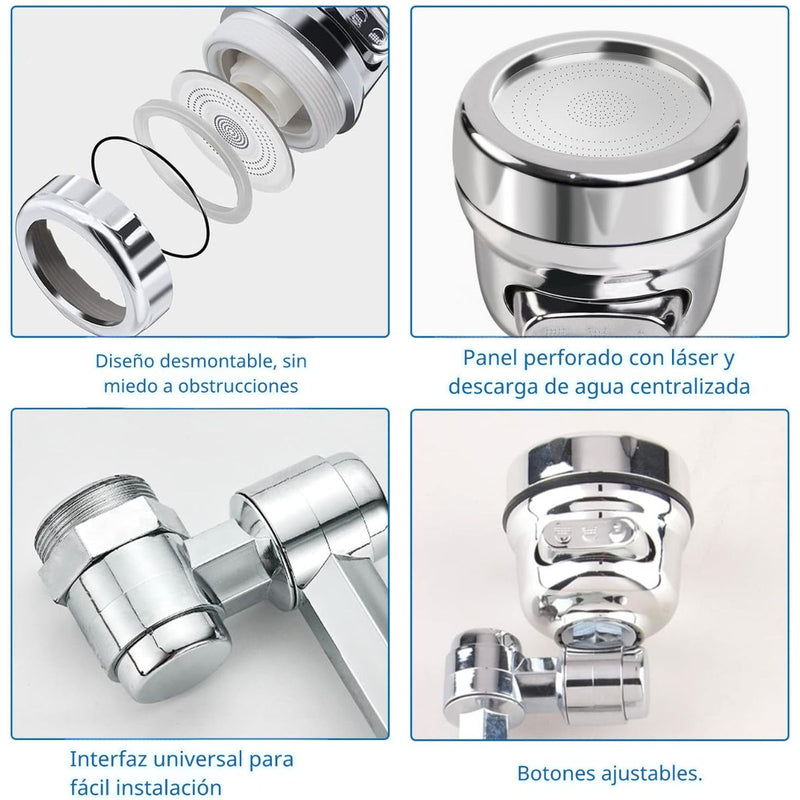 Adaptador flexible para grifo de baño, accesorio flexible para lavamanos, color plateado