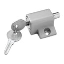 Cerradura de ventana deslizante de push lock. 2 llaves. Acabado cromado.