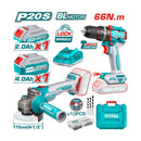 Combo del mes Total Esmeril angular 20V Motor sin escobillas 4-1/2". Taladro Compacto motor sin escobillas 20V 66Nm. Batería y Cargador. POCAS UNIDADES