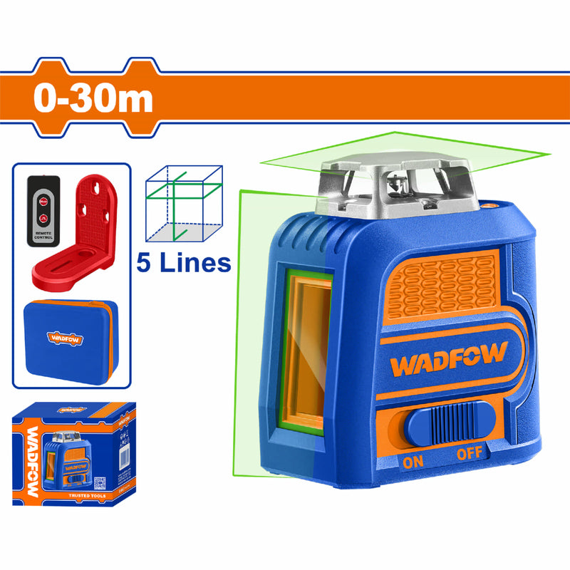 Nivel de Laser Autonivelante Verde. Rango:0~30m.1 línea horizontal de 360° y 1 vertical. Precisión de las líneas: ±2mm a 5m