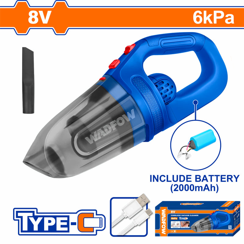Aspiradora Inálámbrica Portátil 8V Capac 0.45L ≥6 kPa Batería no extraíble. Cargador USB-C