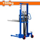 Montacargas Apilador jack pallet manual carretilla elevadora Manual 1500Kg. Alt. Min\Max: 85mm-1600mm. Con pedal y protección para los pies