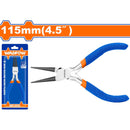 Mini Alicate Punta Fina 115mm (4.5") Pulido y antióxido. Con mango de plástico.
