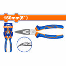 Alicate de punta doblada 6"  Pulido y antióxido. Con mango de dos colores.