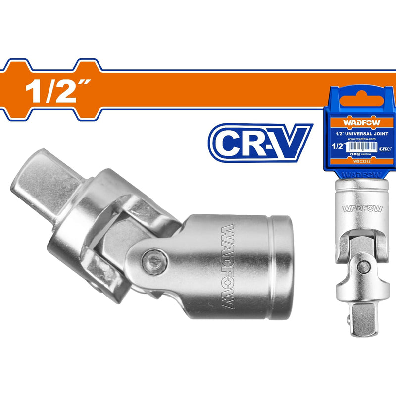 Junta Universal de 1/2". CR-V. Material: 50BV30. Tratamiento térmico. Cromado.