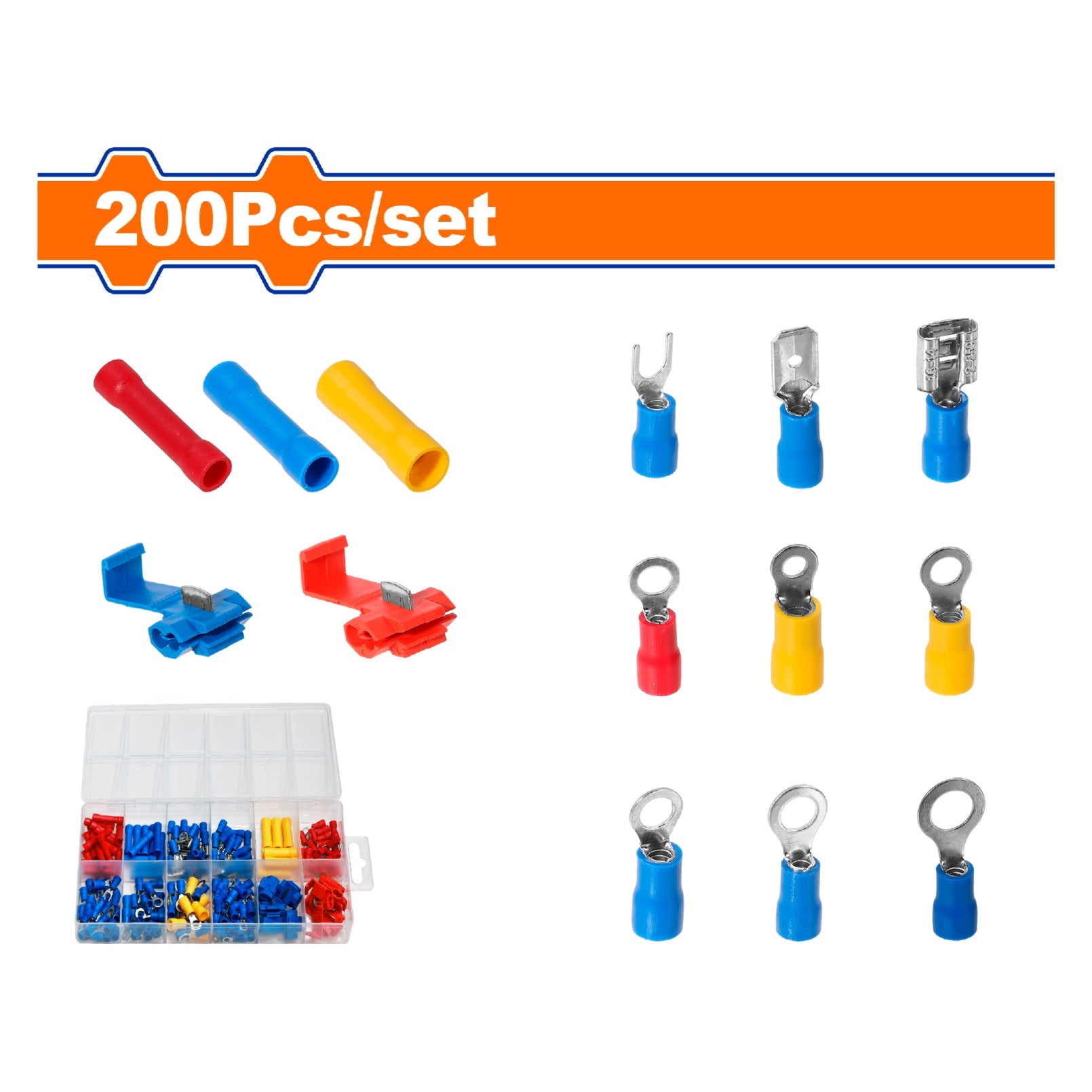 Conectores para Terminales eléctricos Surtidos.(200 piezas) Se vende en Set. Empalme rápido.