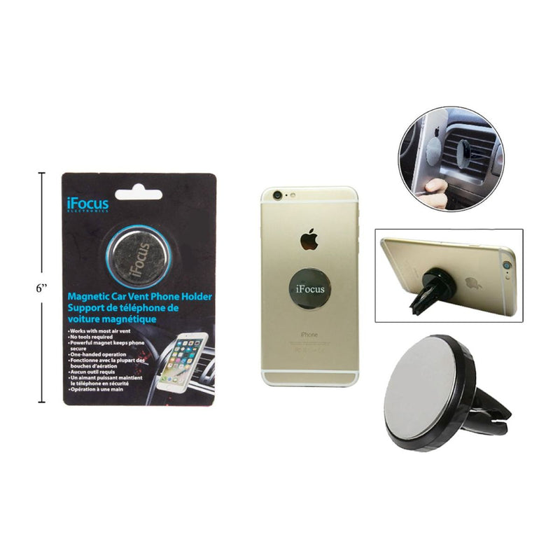 iFocus, soporte magnético para teléfono con ventilación para automóvil, placas de metal