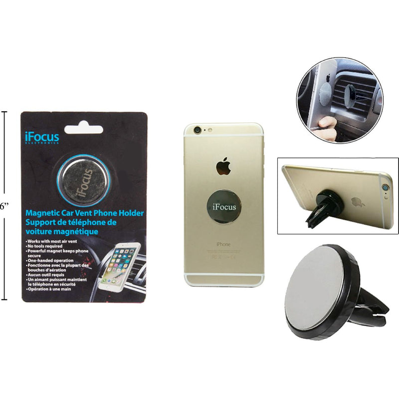iFocus, soporte magnético para teléfono con ventilación para automóvil, placas de metal