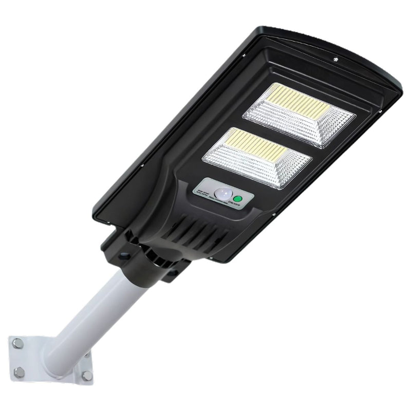 Lámpara Solar para 160m² 300 LED con Sensor de Movimiento. Foco con panel solar para exteriores. Luz blanca.