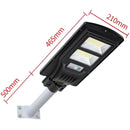 Lámpara Solar para 160m² 300 LED con Sensor de Movimiento. Foco con panel solar para exteriores. Luz blanca.