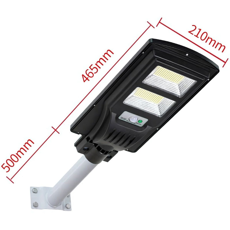 Lámpara Solar para 160m² 300 LED con Sensor de Movimiento. Foco con panel solar para exteriores. Luz blanca.