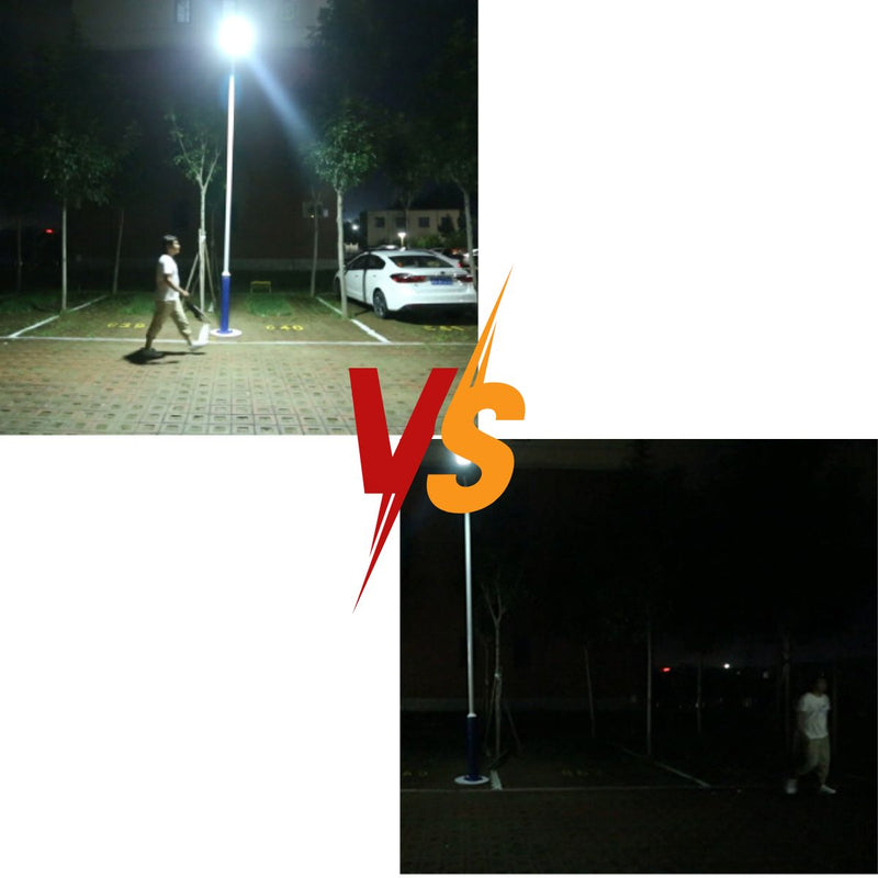 Lámpara Solar para 160m² 300 LED con Sensor de Movimiento. Foco con panel solar para exteriores. Luz blanca.