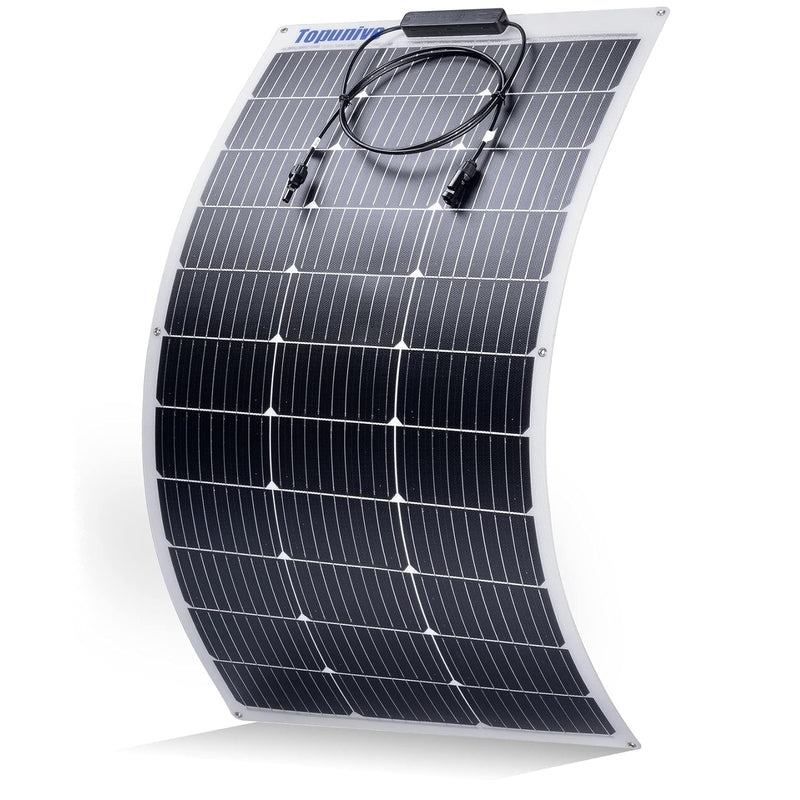 Panel solar de 100W, monocristalino flexible, ultradelgado, para RV, barcos o autos.