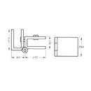 Bisagra vidrio-vidrio 90grados para vitrinas 6-8mm (par) (C-C3010B-06M/GG/90).