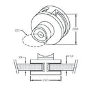 GLASS CLIP, ROUND DOUBLE SIDE, Dia- 60 Mm, For 42.4 Mm Pipe, SS-304, SATIN