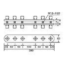 Grapa Para Contrafuerte De Vidrio De 380 Mm. Satinada.