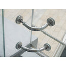 Conector de 90° para fachadas. Perforacion en vidrio 36mm. Satinado.