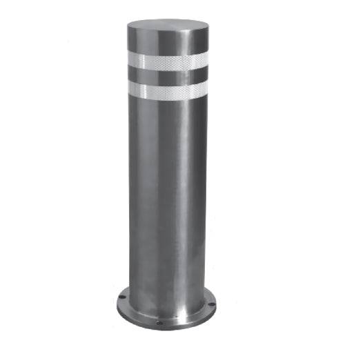 Bolardo Acero Inox Diam 204 Mm 8" Altura Total 60 Cm Esp. Tubo 3 Mm Con Flange P/Atornillar Satinado