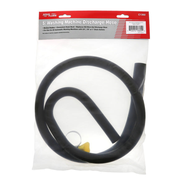 Manguera de desagüe de goma con abrazadera para lavadora