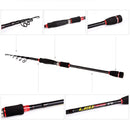 Caña de pescar telescópica 2.4 m spinning carbono