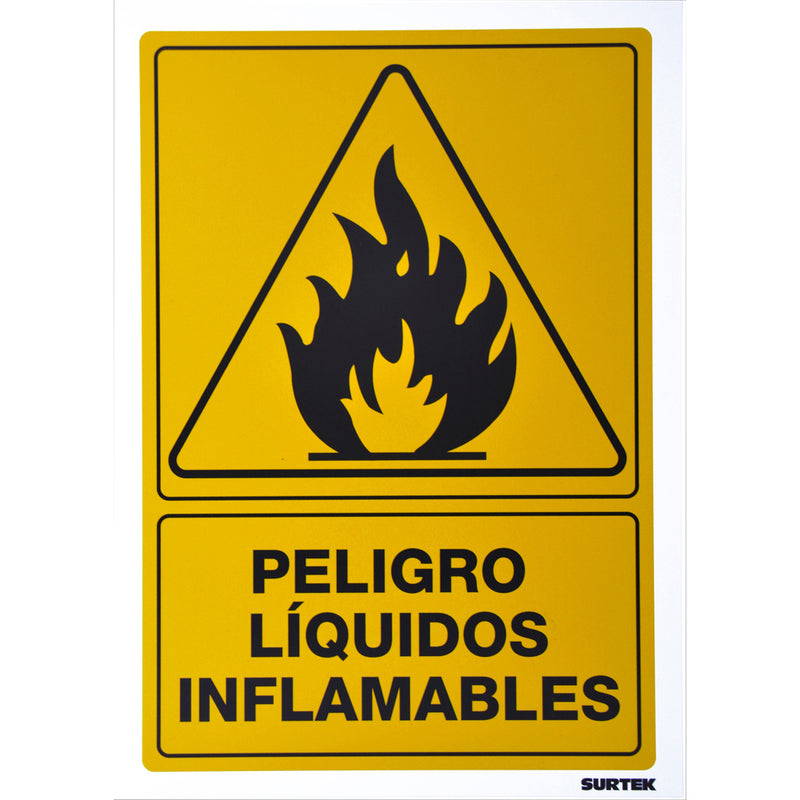 Letrero "Líquidos inflamables" Surtek