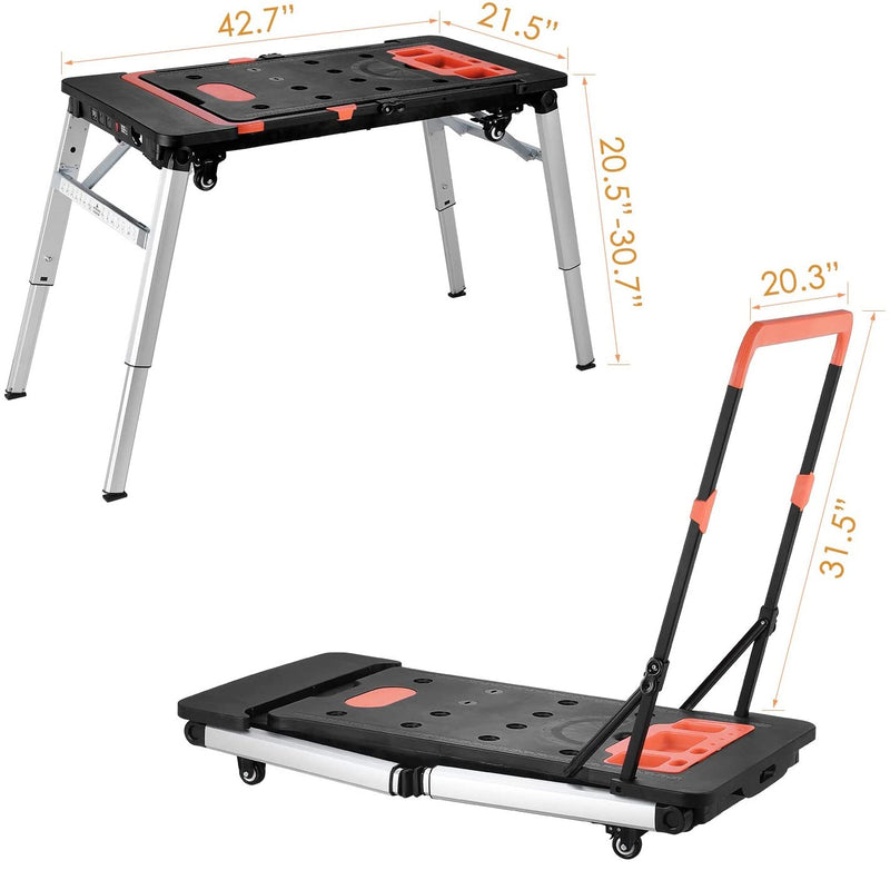 Mesa de trabajo multifuncional portátil.