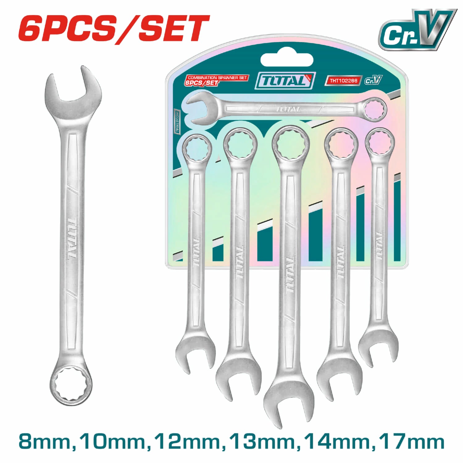 Llaves combinadas Tamaño 8-17mm. Pulidas. Se vende en set de 6 piezas. Llave de combinacion juego