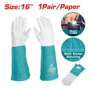 Guantes para TIG-MIG cuero premium de cabra ultra suave. Talla 16" Cuero Kevlar (Par)