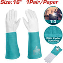 Guantes para TIG-MIG cuero premium de cabra ultra suave. Talla 16" Cuero Kevlar (Par)