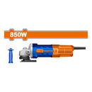 Esmeriladora Angular 4 1/2' 850W. Veloc. sin carga: 12000rpm. Rosc:5/8"-11UNC. Esmeril flexible