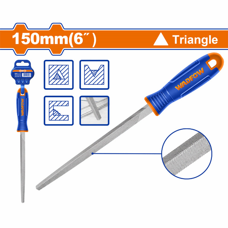 Lima Triangular Para Acero. 150mm. Acero T12. Escofina triangulo