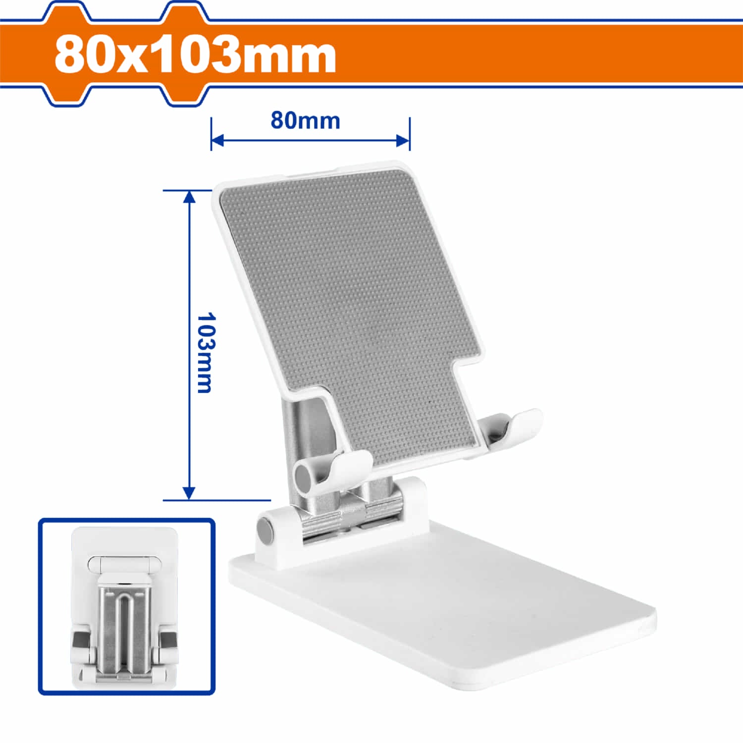 Soporte para teléfono móvil Tamaño del soporte: 80x103mm Altura ajustable. Antideslizante.