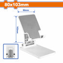 Soporte para teléfono móvil Tamaño del soporte: 80x103mm Altura ajustable. Antideslizante.