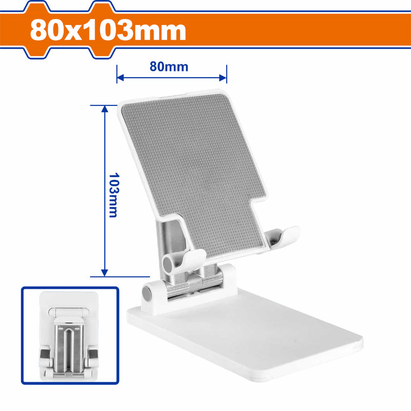 Soporte para teléfono móvil Tamaño del soporte: 80x103mm Altura ajustable. Antideslizante.