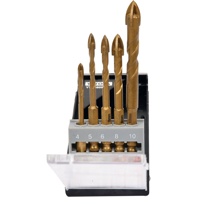Broca punta flecha para vidrio y porcelanatos 5PCS 4-10MM HEX