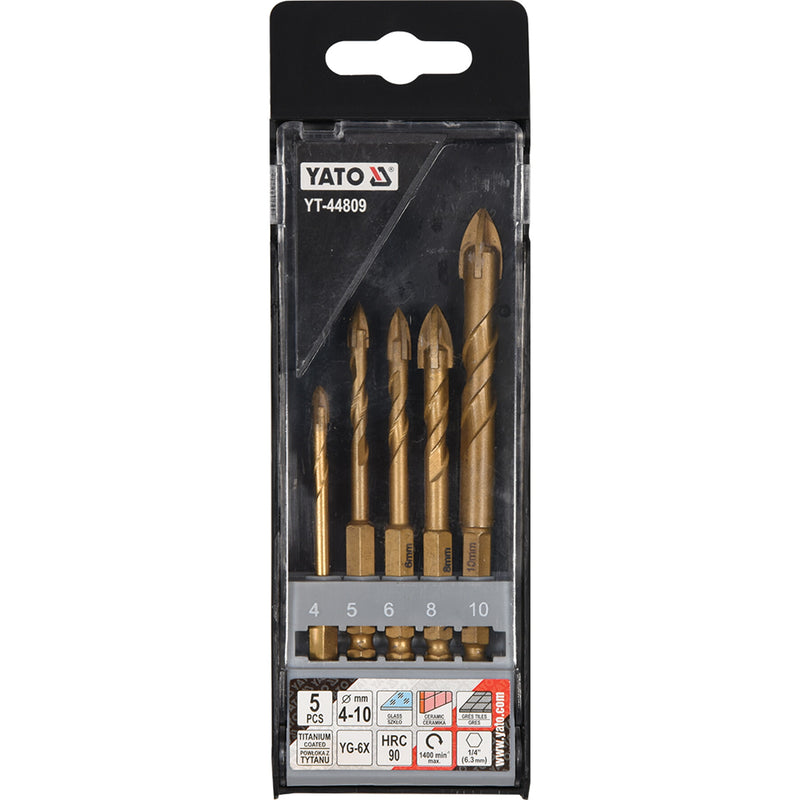 Broca punta flecha para vidrio y porcelanatos 5PCS 4-10MM HEX