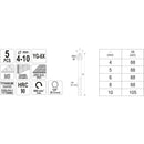 Broca punta flecha para vidrio y porcelanatos 5PCS 4-10MM HEX