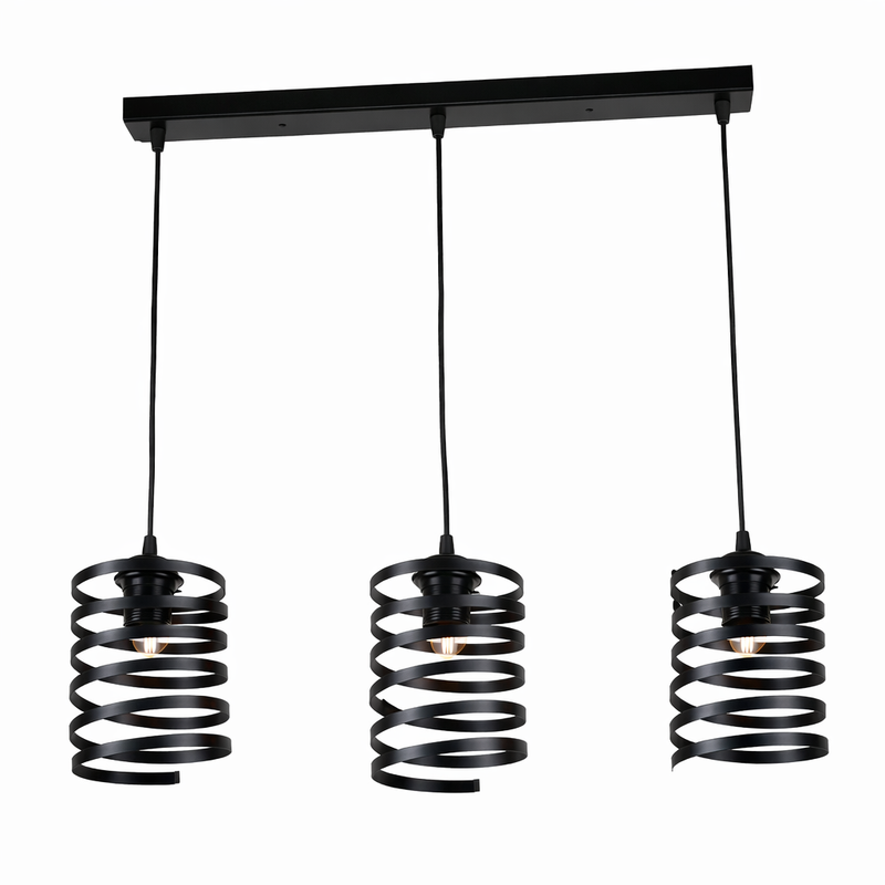 Lámpara Colgante Negra 3XE27180x1180mm Modernidad y Elegancia.