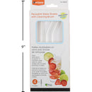 Luciano 4 Carrizos de vidrio de 20 cm L, 2 rectas + 2 curvas con cepillo, cbx