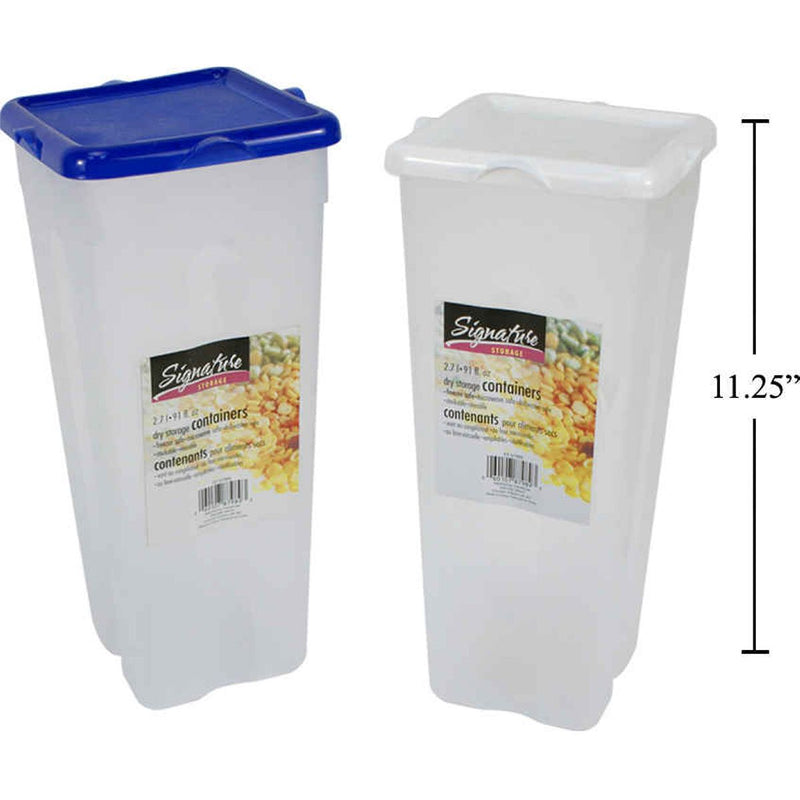 Recipiente almacenamiento seco91 oz con tapa4.75x4.75x11 " (1 Pza) (colores variados al azar)
