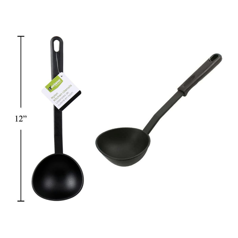 Cucharón de sopa de nailon para cocina Luciano, etiqueta