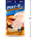 Guantes desechables de polietileno Paquete de 50 guantes desechables de polietileno, "Poly-D"