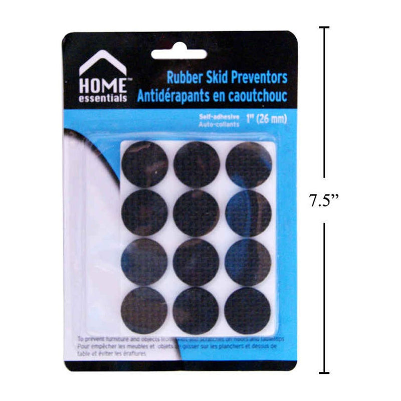 Preventores antideslizamiento de muebles de 12 piezas, 1 "de diámetro, caucho